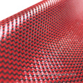 Tela de fibra híbrida de carbono de aramid rojo